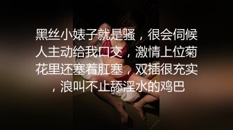 黑丝小婊子就是骚，很会伺候人主动给我口交，激情上位菊花里还塞着肛塞，双插很充实，浪叫不止舔淫水的鸡巴