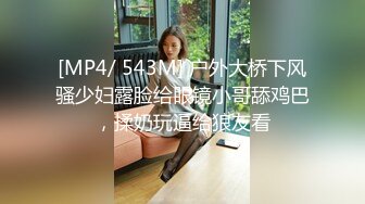 [MP4/ 543M] 户外大桥下风骚少妇露脸给眼镜小哥舔鸡巴，揉奶玩逼给狼友看