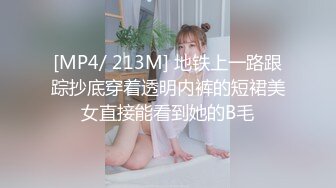 [MP4/ 213M] 地铁上一路跟踪抄底穿着透明内裤的短裙美女直接能看到她的B毛